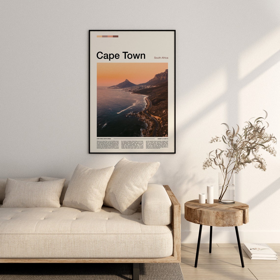 Cape Town South Africa Coastline Sunset Lion's Head Ocean View Poster - Image 2