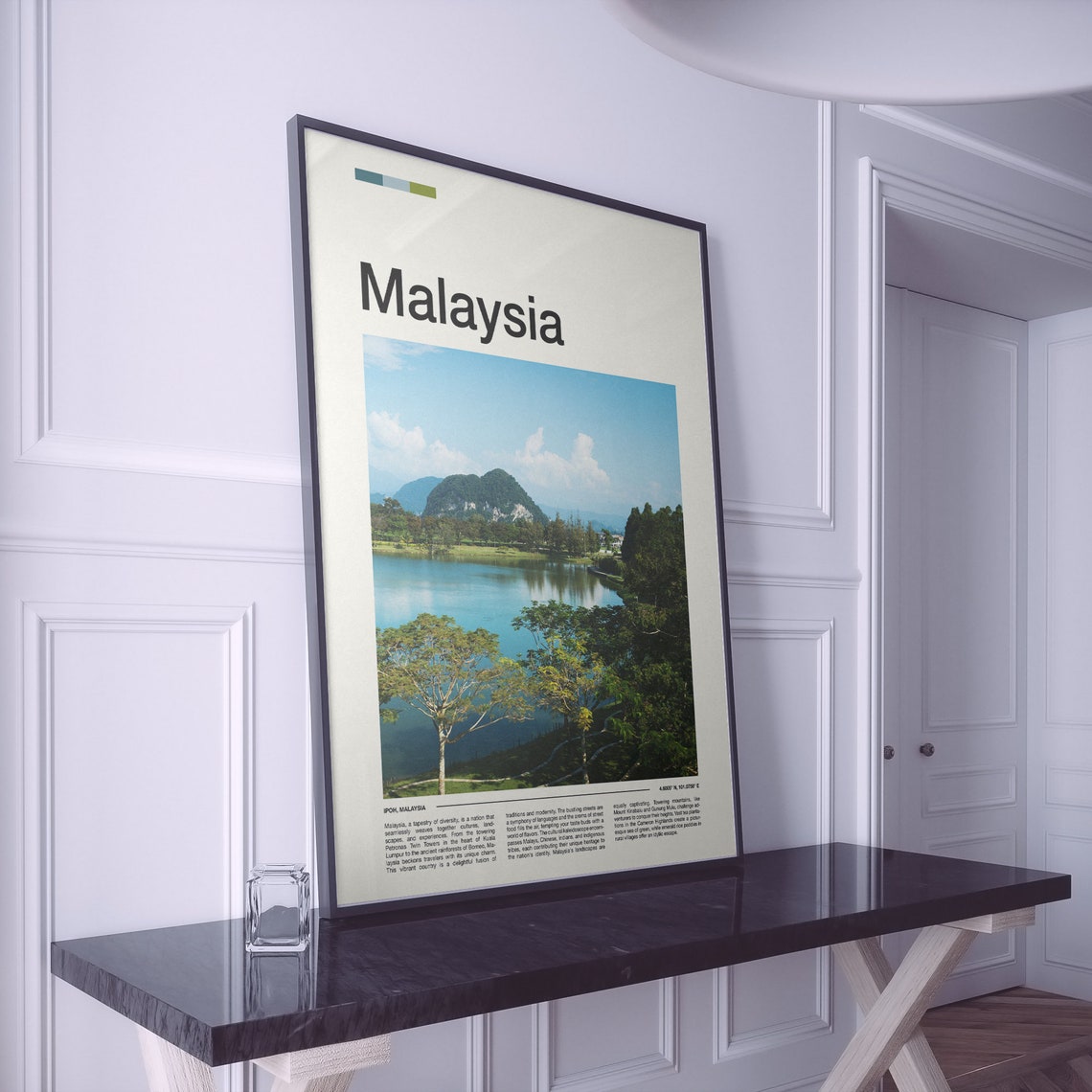 Malaysia Ipoh Lake Limestone Mountain Rain Trees Scenic Poster - Image 2