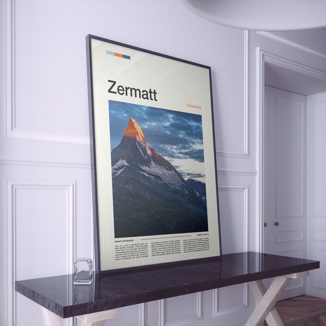 Zermatt Switzerland Iconic Matterhorn Pyramid Alpenglow Peak Poster - Image 2