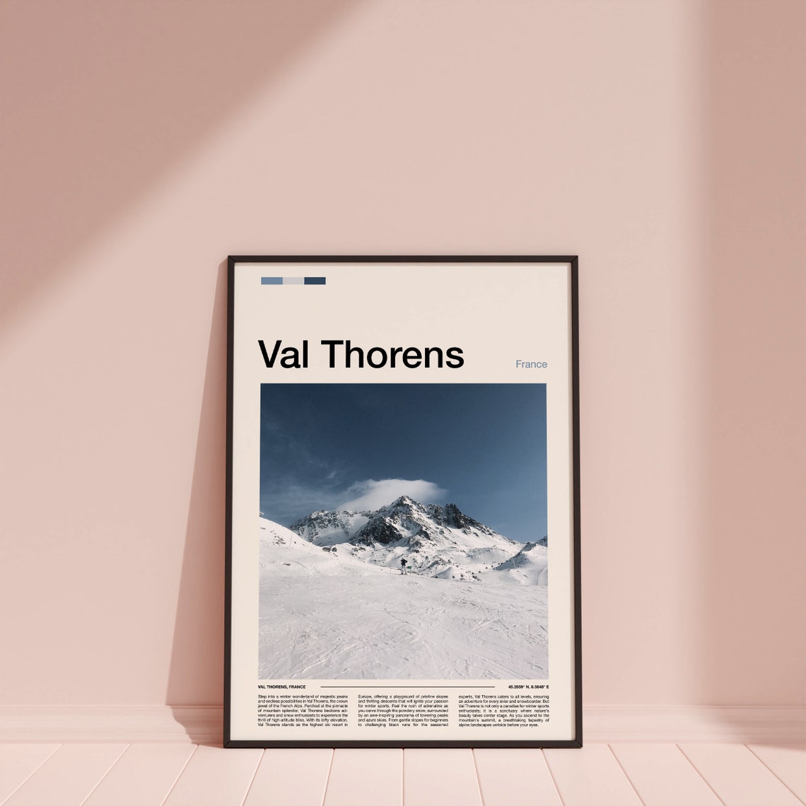 Val Thorens France Dramatic High Alpine Peak Lone Skier Snow Poster - Image 4