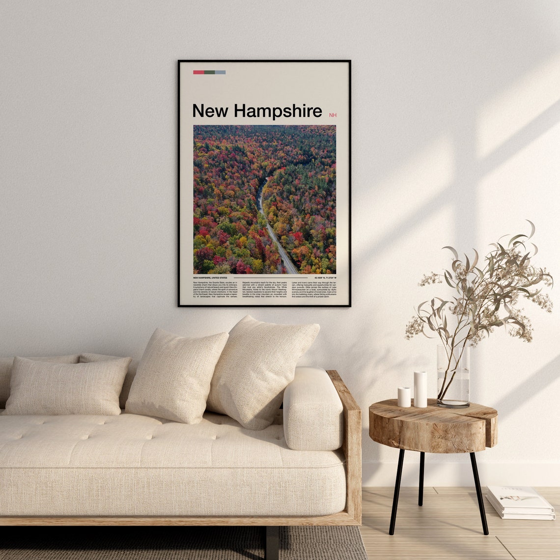 New Hampshire Print New Hampshire Poster New Hampshire Wall Art New Hampshire Art Print New Hampshire Photo - Image 2