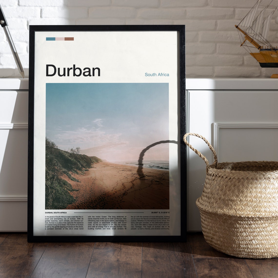 Durban South Africa Beach Sunrise Indian Ocean Sand Dunes Poster - Image 5