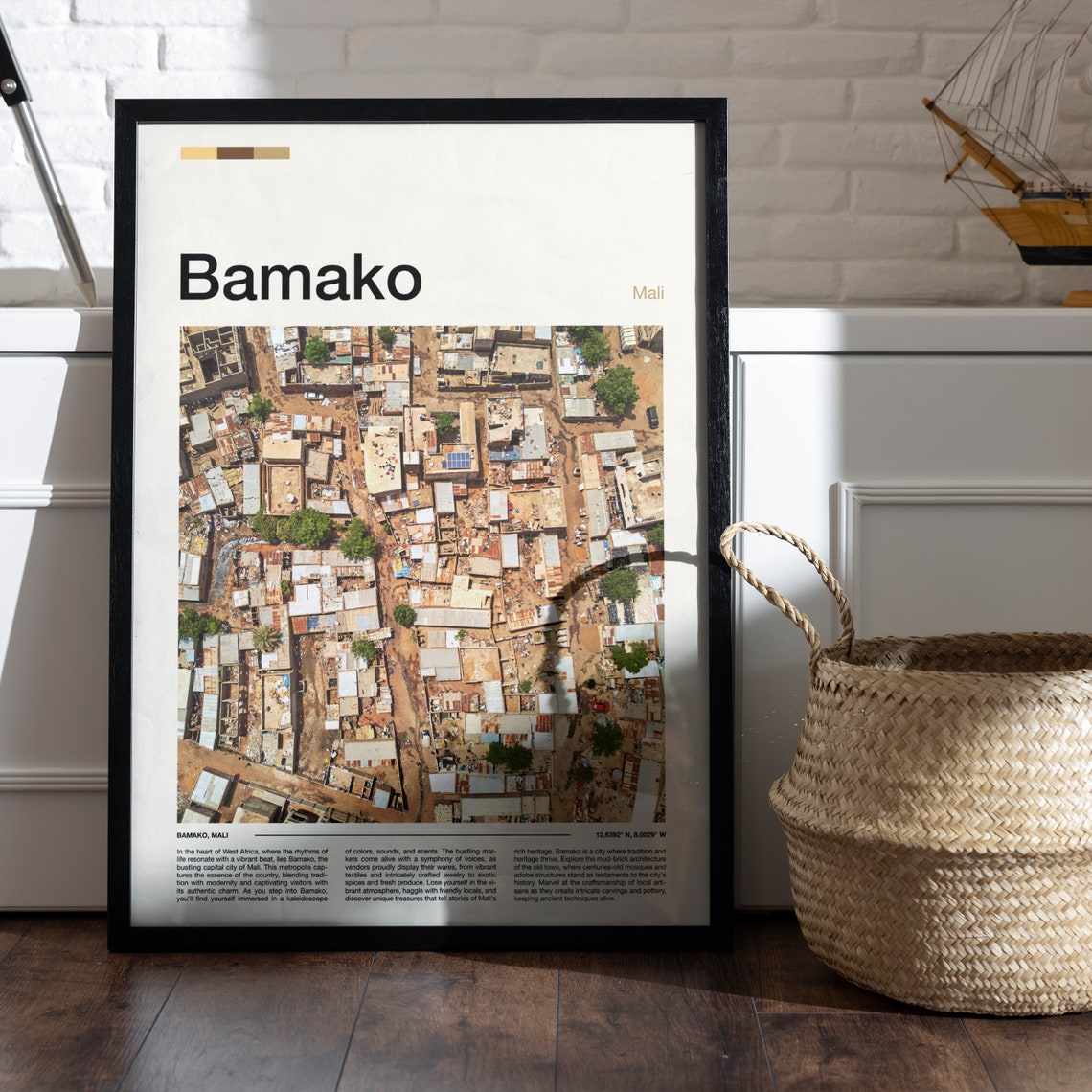 Bamako Mali Aerial African City Skyline View Photography Poster - Image 5
