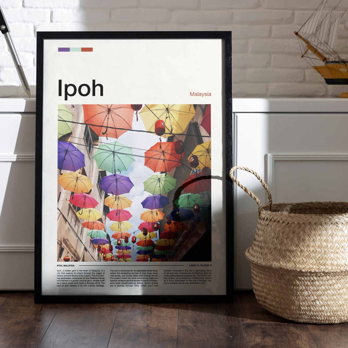 Ipoh Malaysia Colorful Umbrella Alley Old Town Lantern Street Poster - Image 4