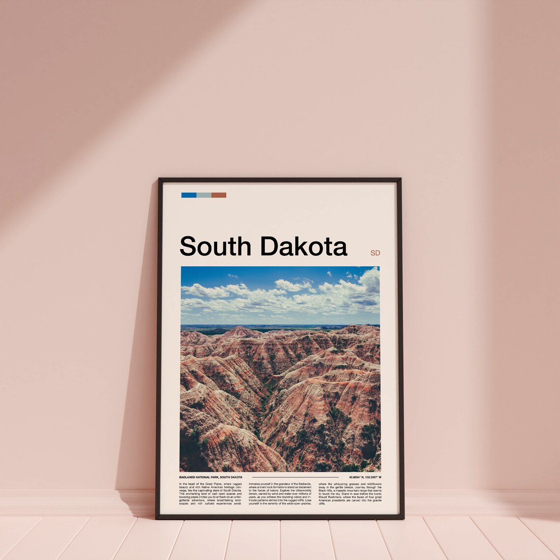 South Dakota Badlands National Park Desert Ridges Canyon Vista Poster - Image 4