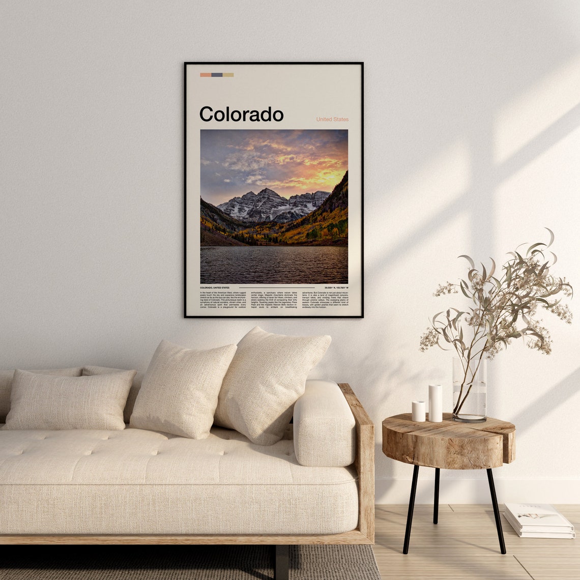 Colorado Maroon Bells Alpine Lake Autumn Rocky Mountain Poster - Image 3