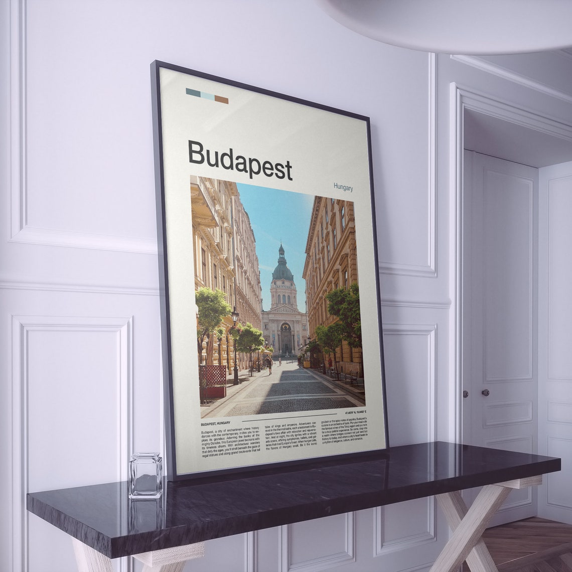 Budapest Hungary Basilica Old Town Street Travel Photo Poster - Image 2
