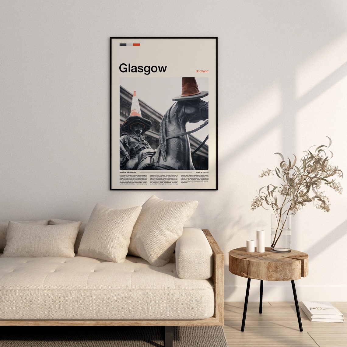 Glasgow Scotland Duke of Wellington Statue Cone Close Up Travel Poster - Image 2