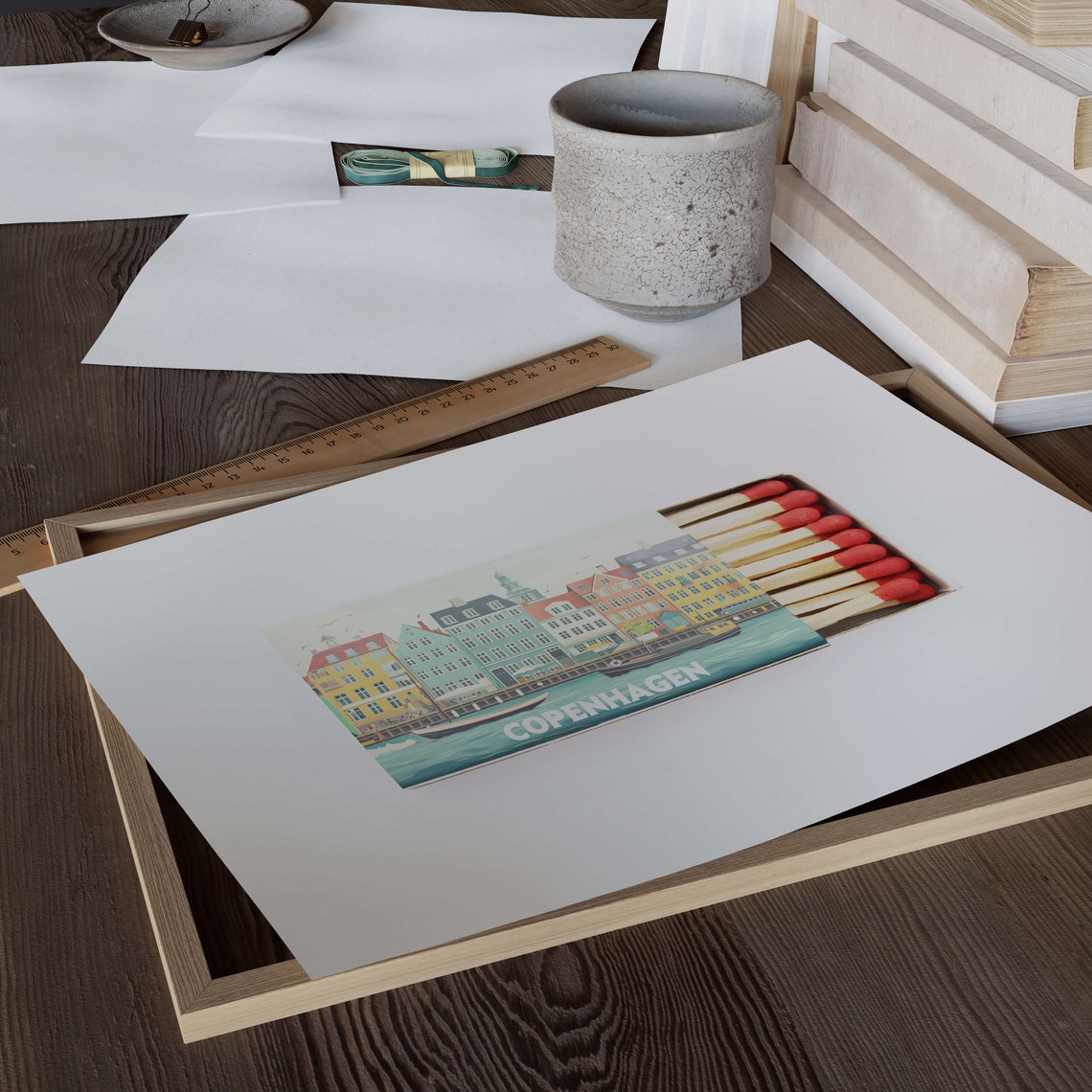 Copenhagen Denmark Nyhavn Harbor Matchbox Colorful Houses Poster - Image 3