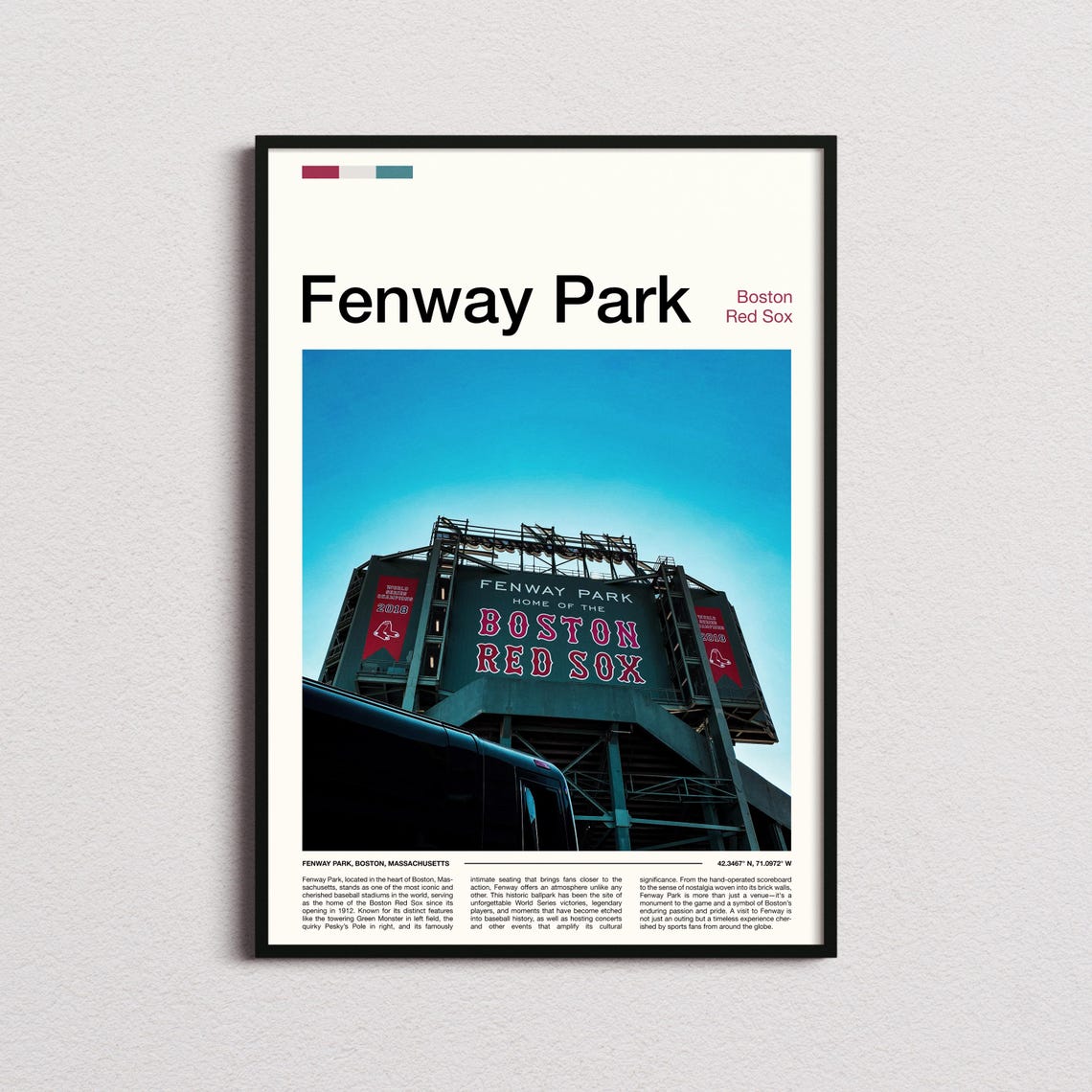 Fenway Park Boston Red Sox Stadium Sign 2018 Champions Poster