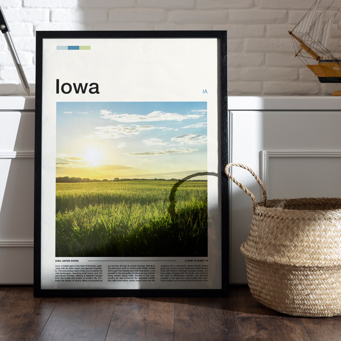Iowa Print Iowa Poster Iowa Wall Art Iowa Art Print Iowa Photo - Image 4