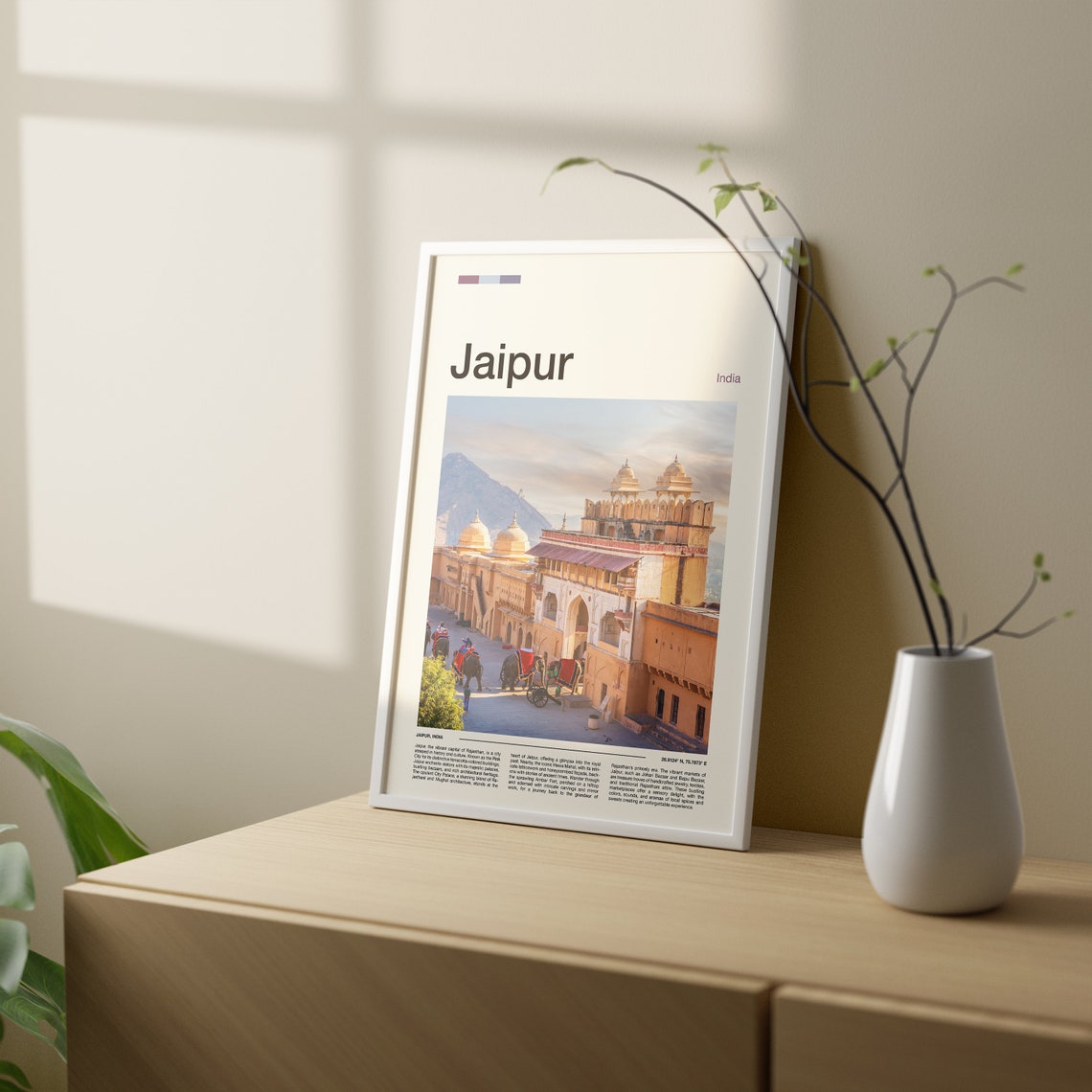 Jaipur India Amber Fort Elephants Rajasthan Pink City Poster - Image 3