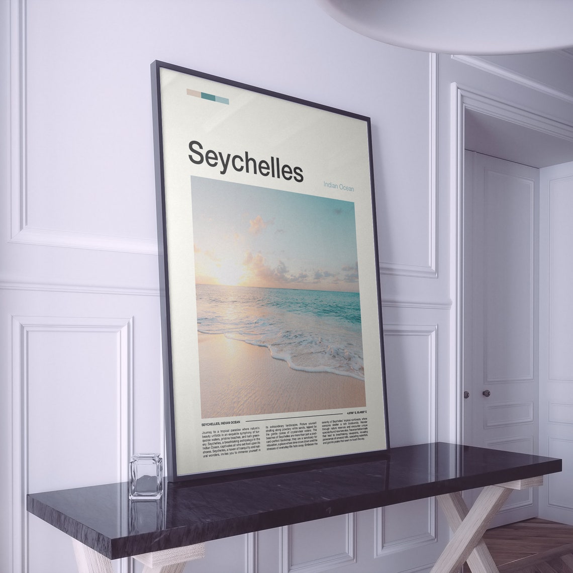 Seychelles Indian Ocean Sunset Beach Tropical Paradise Poster - Image 2