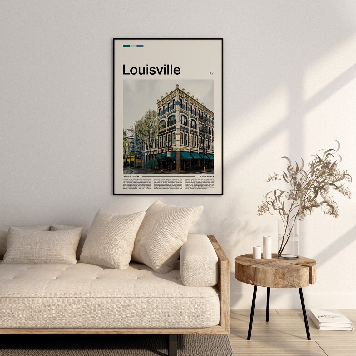 Louisville Kentucky Historic Victorian Corner Building Travel Poster - Image 3