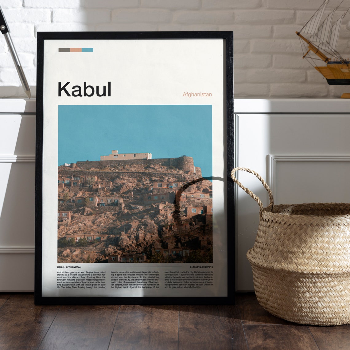 Kabul Afghanistan Ancient Hilltop Citadel Palace View Poster - Image 5