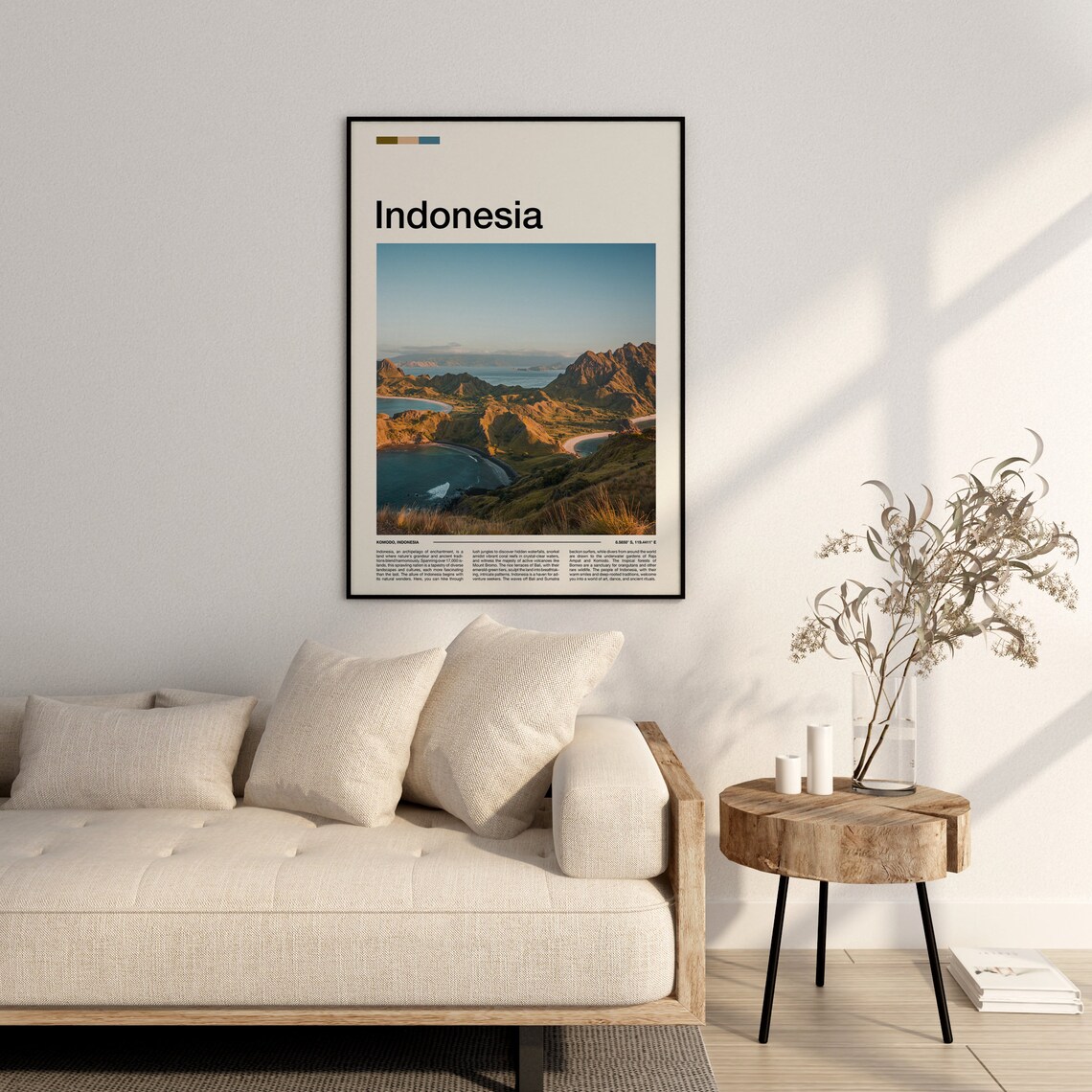 Komodo Indonesia Rugged Island Hills Ocean Coves Aerial Poster - Image 3
