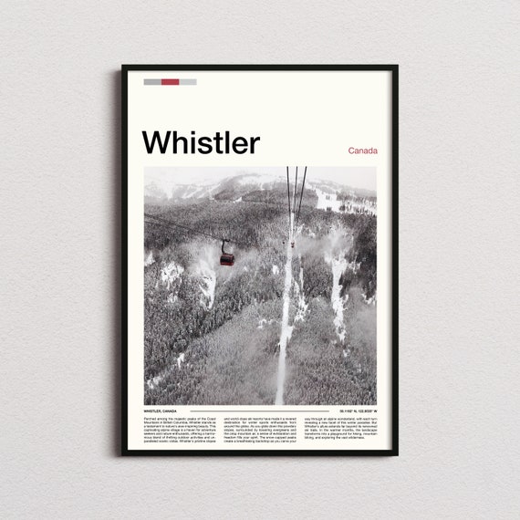 Whistler Print Whistler Poster Whistler Wall Art Canada Art Print Whistler Photo Ski Resort Print Skiing Prints