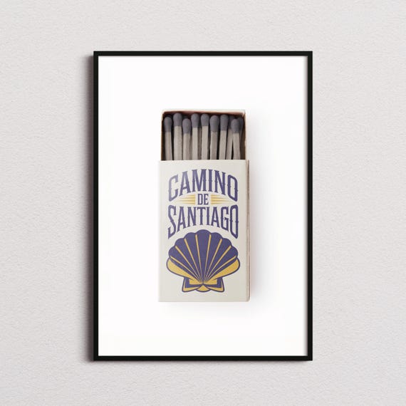 Camino De Santiago Matchbox Print Camino De Santiago Print Camino De Santiago Poster Camino De Santiago Gifts