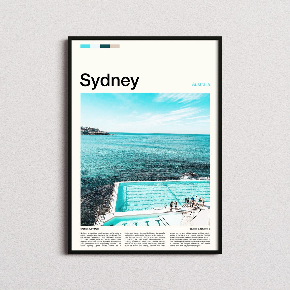 Sydney Australia Bondi Icebergs Ocean Pool Coastal Scene Poster