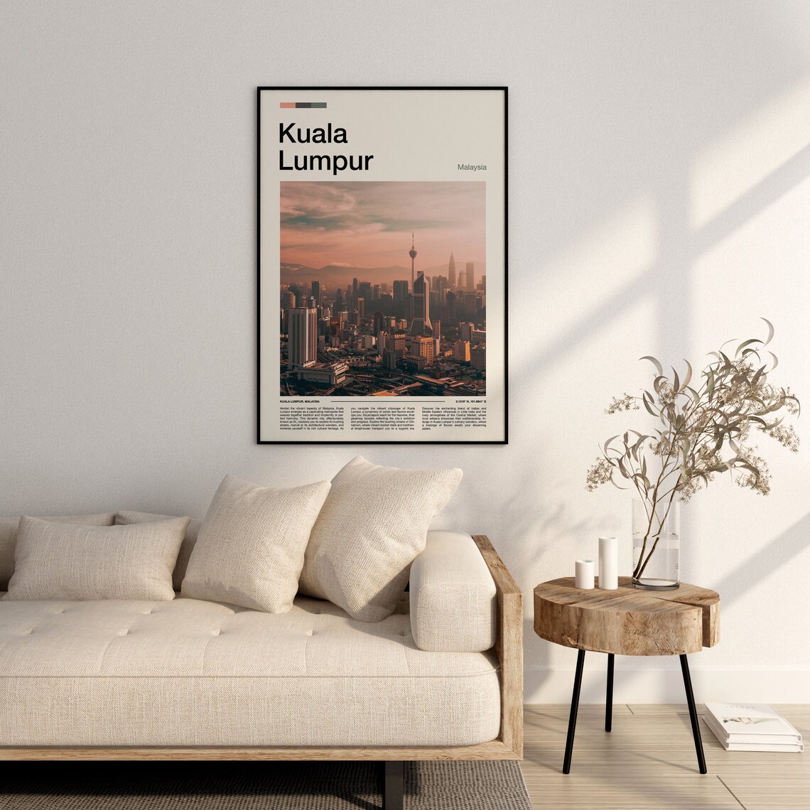 Kuala Lumpur Malaysia Skyline KL Tower Sunset Cityscape Poster - Image 3