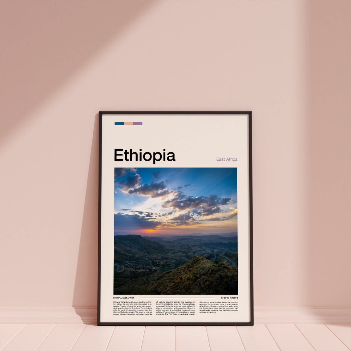 Ethiopia Highlands Sunset Winding Valley Road Photography Poster - Image 4