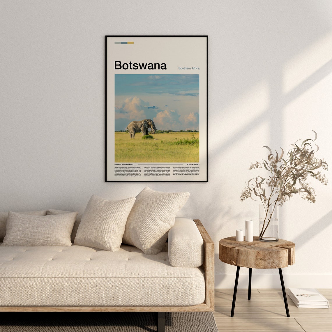 Botswana Print Botswana Poster Botswana Wall Art Botswana Art Print Botswana Photo - Image 3