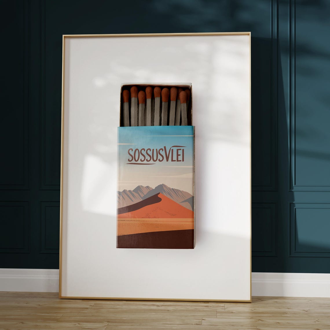 Sossusvlei Desert Dunes Matchbox Style Art with Orange Sand Poster - Image 5