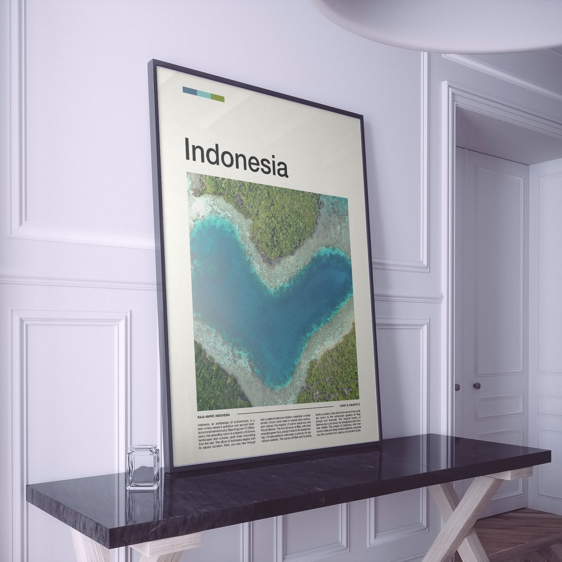 Raja Ampat Indonesia Heart Shaped Lagoon Aerial Turquoise Poster - Image 2