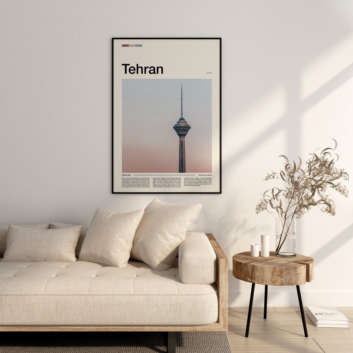 Tehran Iran Milad Tower Landmark Minimalist City Photo Poster - Image 3