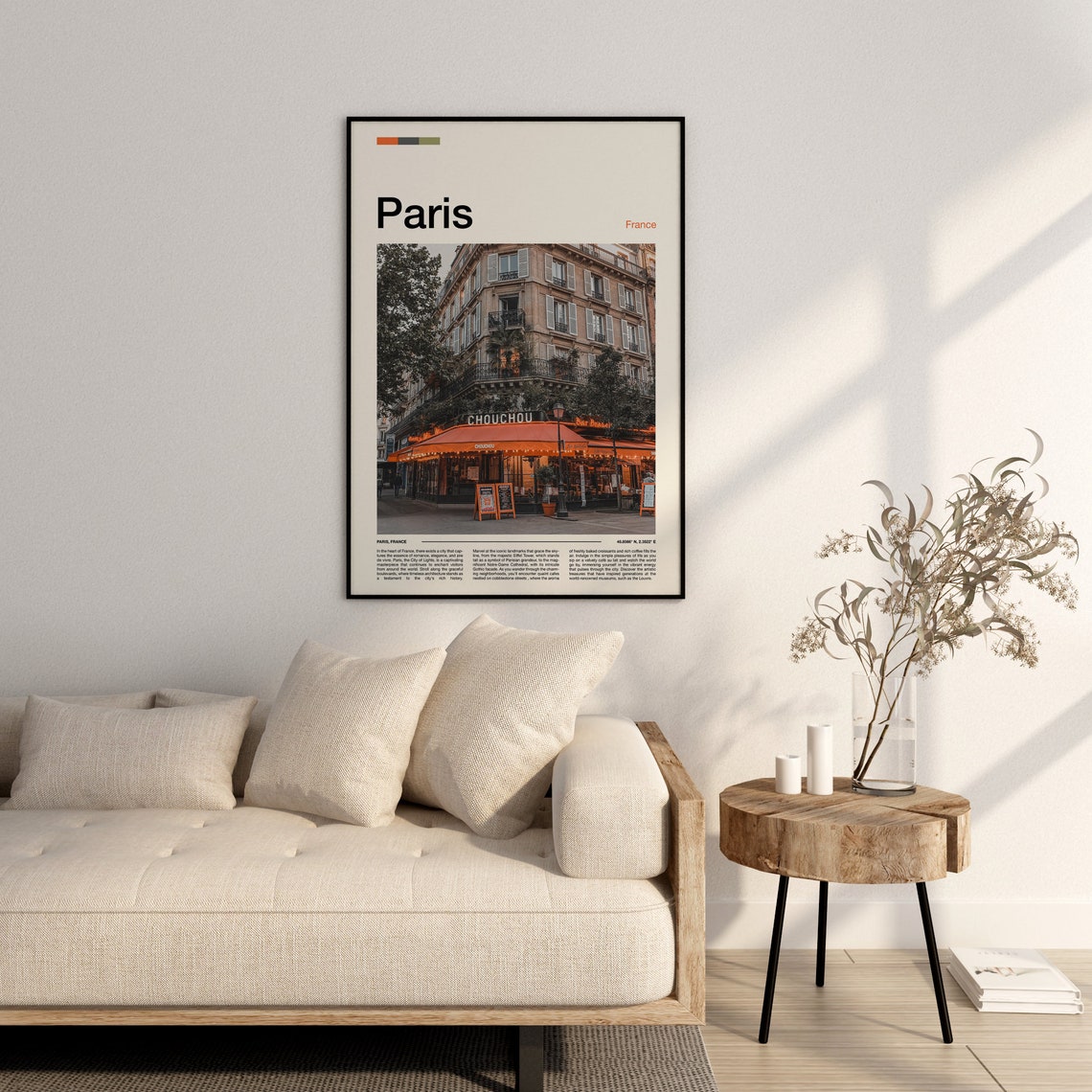 Paris France Chouchou Corner Cafe Classic Haussmann Street Poster - Image 3