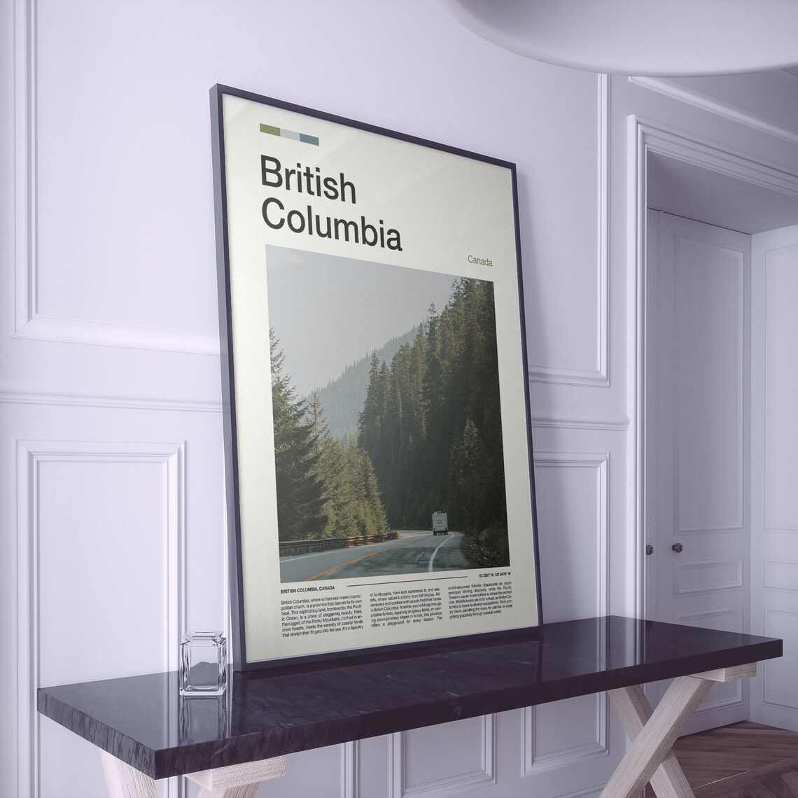 British Columbia Forest Road Van Life Evergreen Travel Poster - Image 2