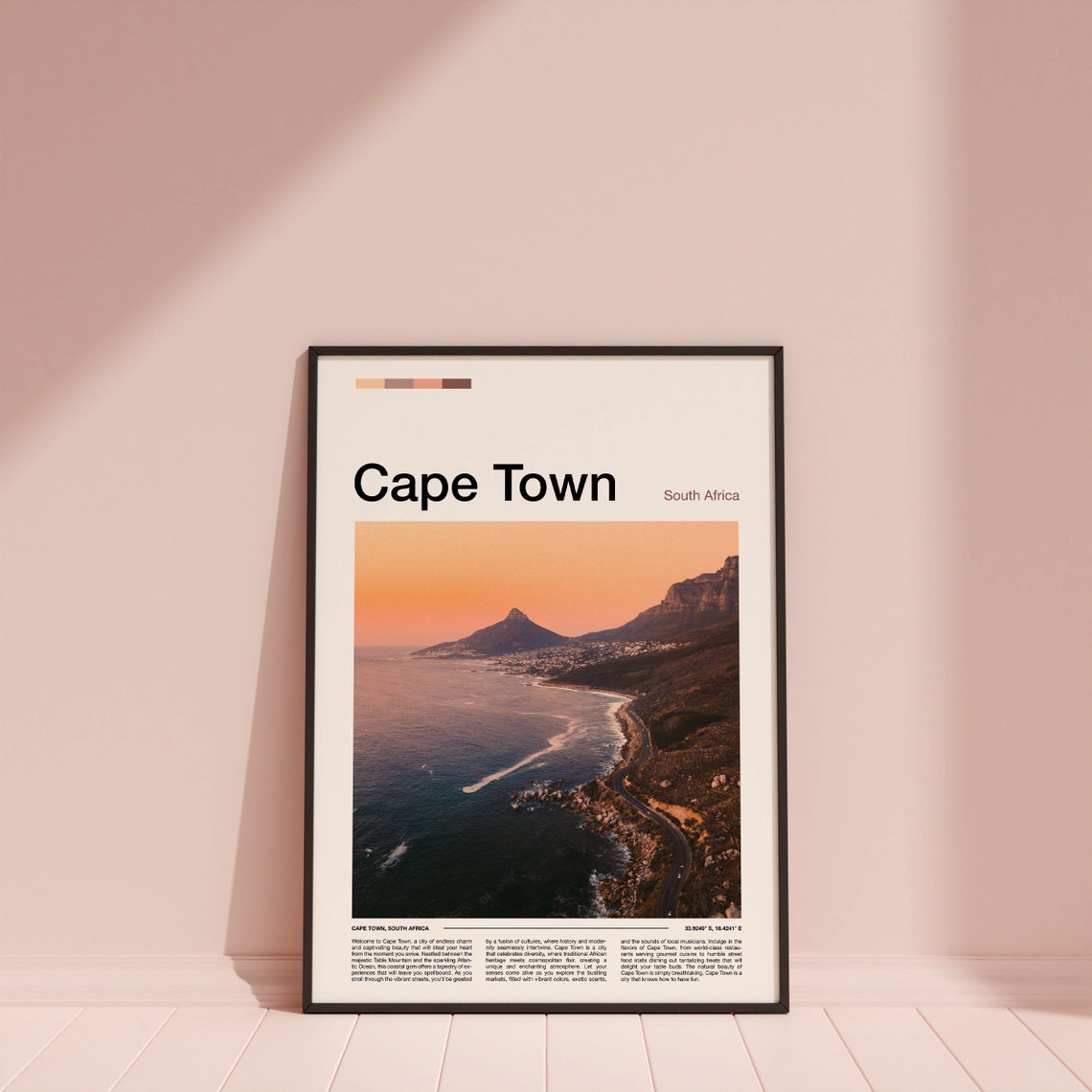 Cape Town South Africa Coastline Sunset Lion's Head Ocean View Poster - Image 3