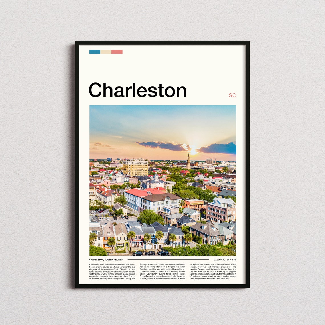 Charleston Print Charleston Poster Charleston Wall Art South Carolina Art Print Charleston Photo Travel Poster Traveler Gifts