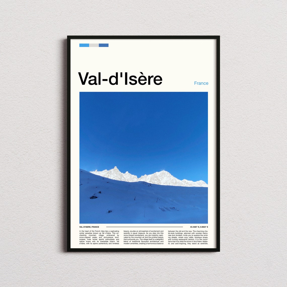 Val d'Isère France Pristine Snowy Ridge Deep Blue Alpine Sky Poster