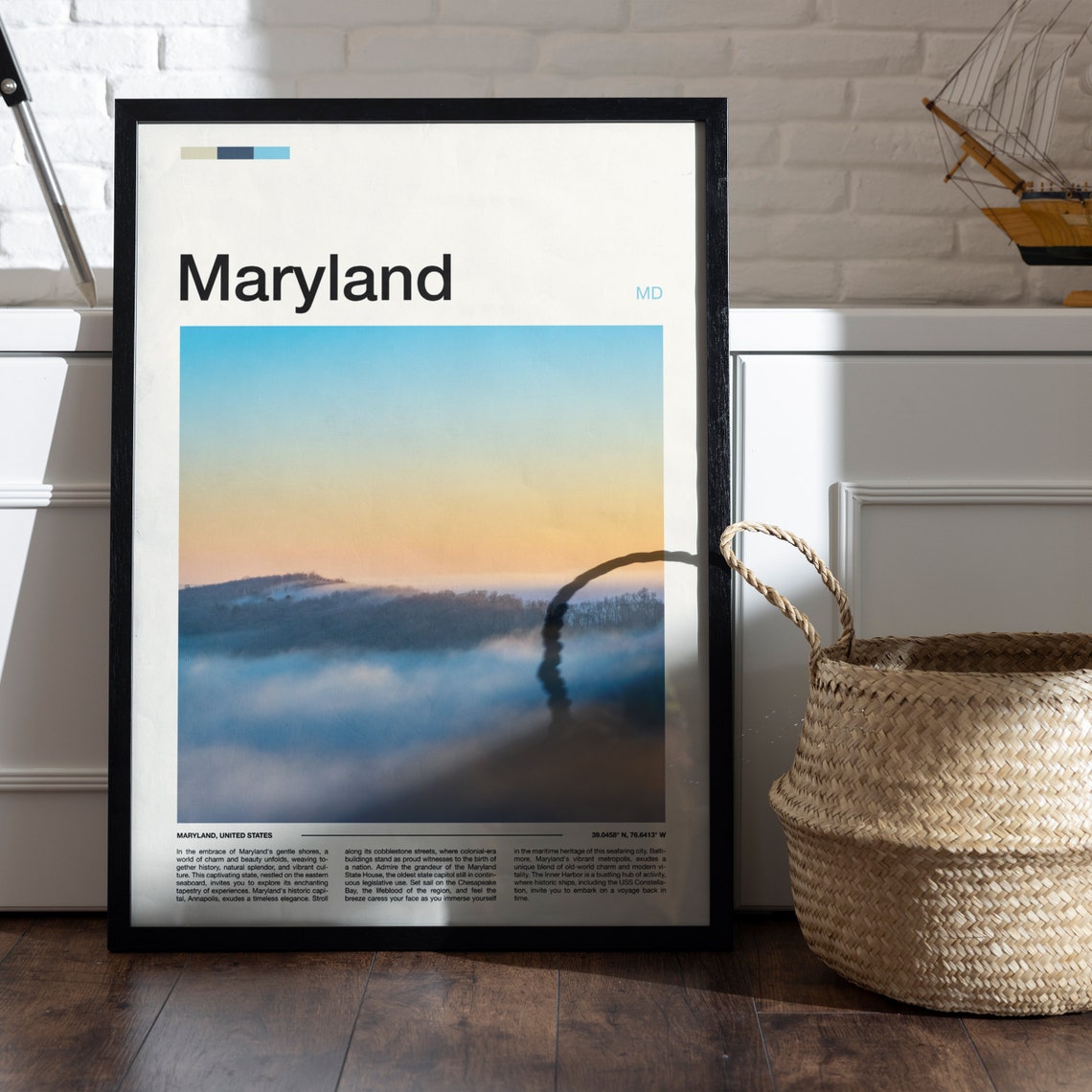 Maryland Print Maryland Poster Maryland Wall Art Maryland Art Print Maryland Photo - Image 5