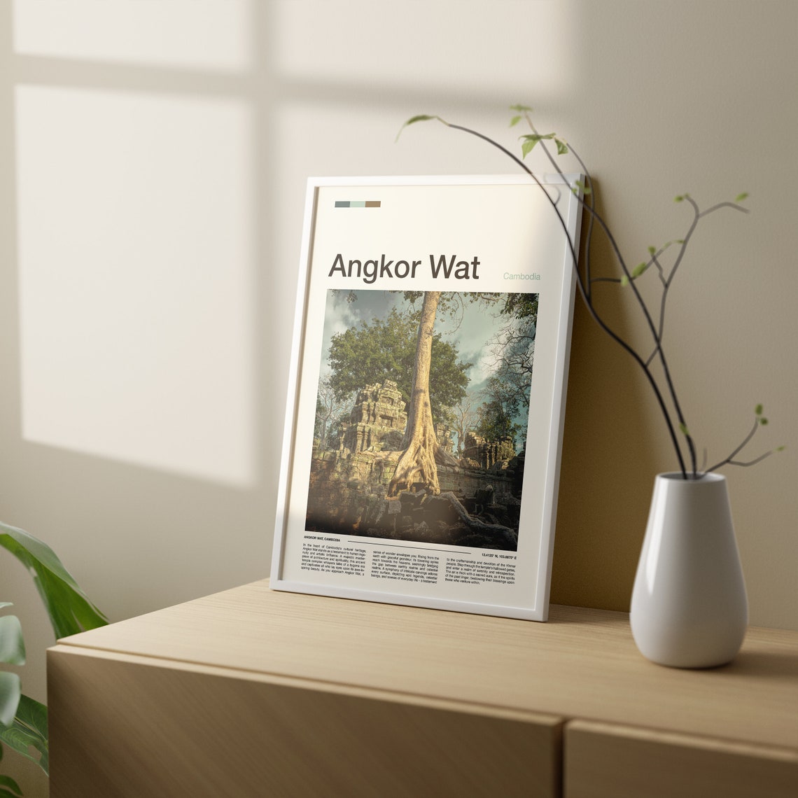 Angkor Wat Cambodia Giant Banyan Tree Ancient Temple Ruins Poster - Image 2