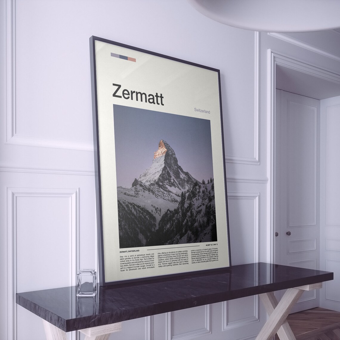 Zermatt Matterhorn at Dusk Snowy Peak Switzerland Travel Poster - Image 2