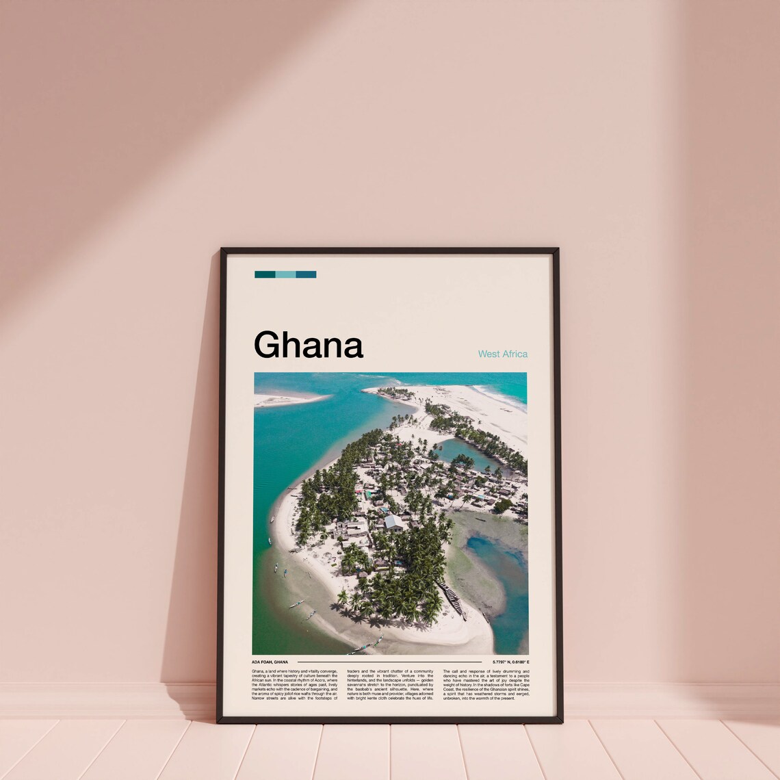 Ghana Ada Foah Island Between River and Ocean Aerial Photography Poster - Image 4