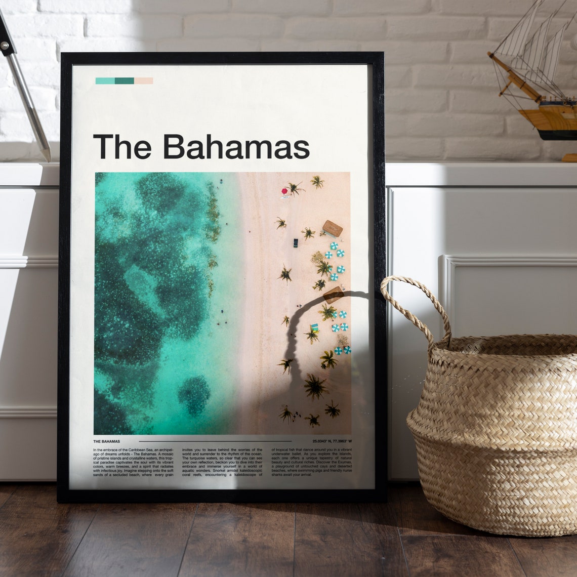 The Bahamas Aerial Beach Turquoise Water Caribbean Travel Poster - Image 5