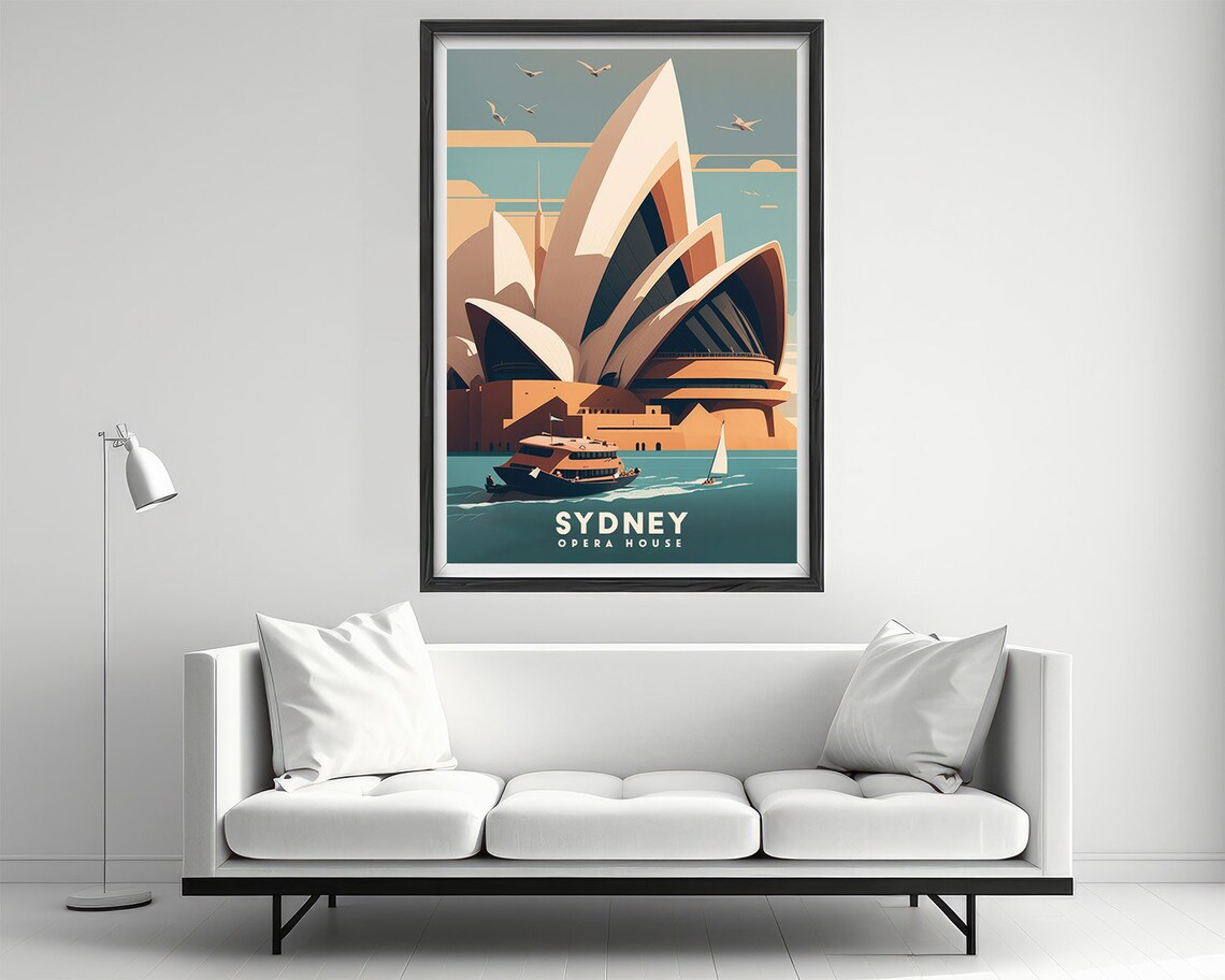 Sydney Vintage Travel Poster, Opera House Print - Image 2