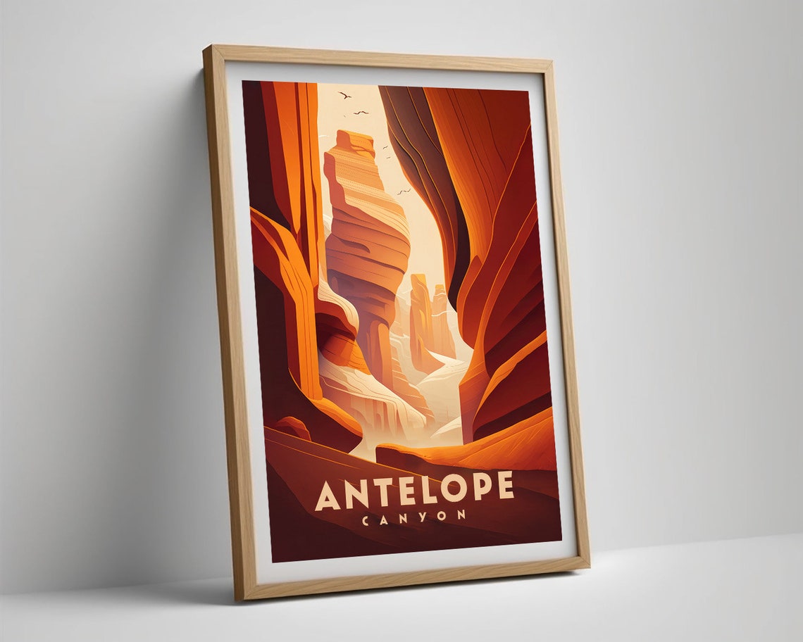 Antelope Canyon Arizona Sandstone Swirls Sunlit Travel Poster - Image 5