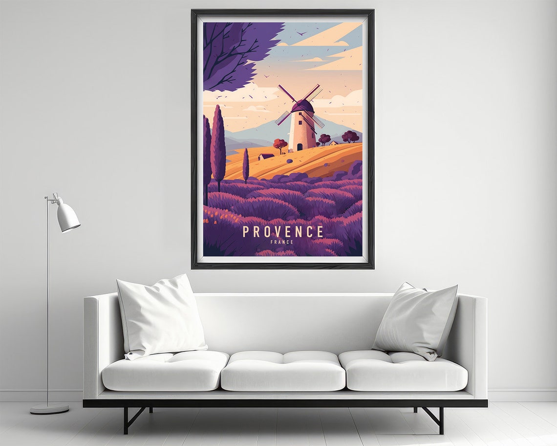 France Provence Travel Poster France Provence Wall Art Print France Provence Provence Lavender Fields Travel Art Poster Art Decor - Image 2
