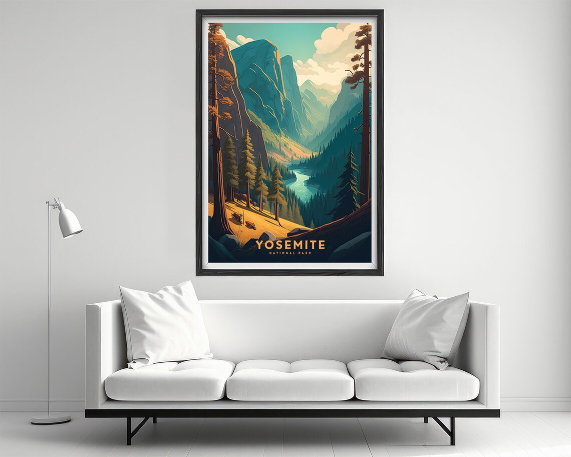 Yosemite Park Travel Poster, National Park Art Print - Image 2