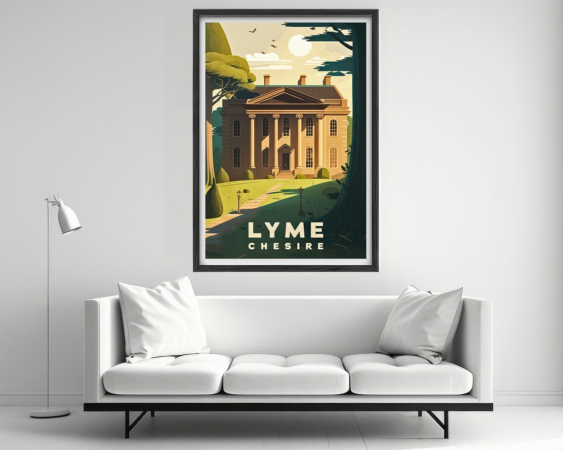 Lyme Cheshire Georgian Country House Vintage England Travel Poster - Image 2
