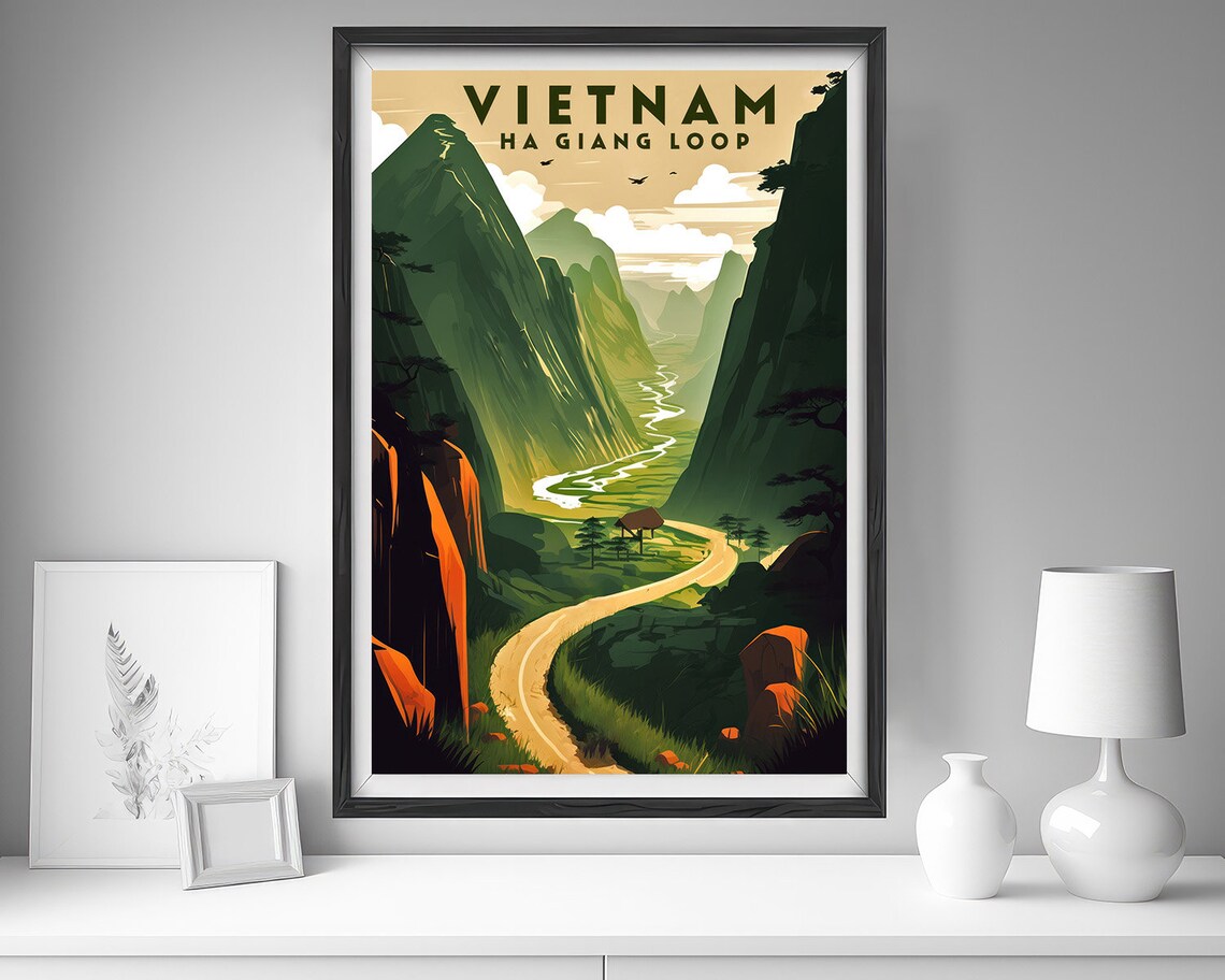 Vietnam Ha Giang Loop Winding Mountain Road Scenic Travel Poster - Image 4