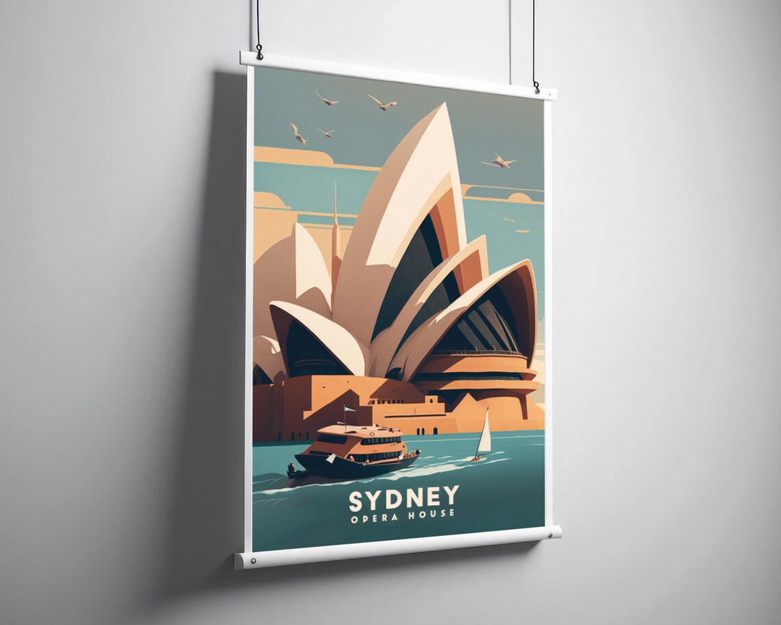 Sydney Vintage Travel Poster, Opera House Print - Image 3