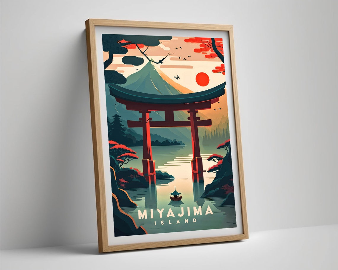 Miyajima Island Japan Travel Poster Miyajima Island Japan Wall Art Print Hiroshima Japan Painting Illustration Japan Watercolor - Image 5