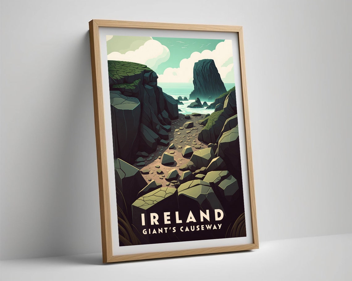 Ireland Giants Causeway Basalt Columns Coastal Cliffs Travel Poster - Image 5