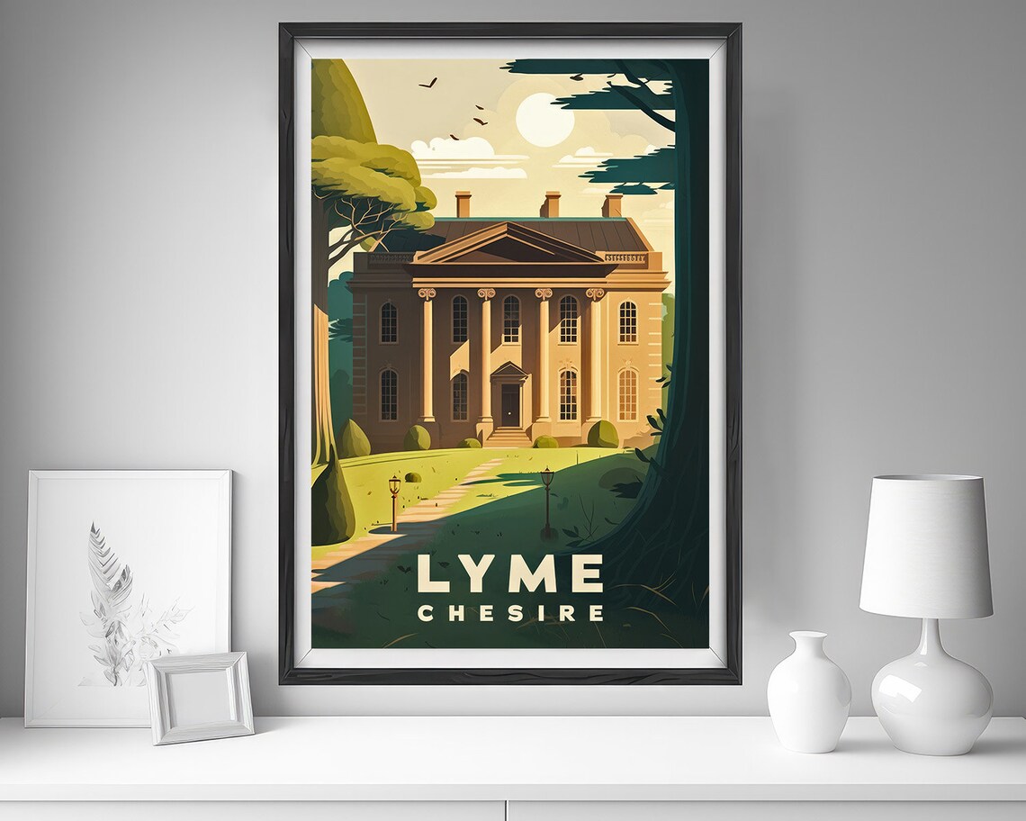 Lyme Cheshire Georgian Country House Vintage England Travel Poster - Image 4