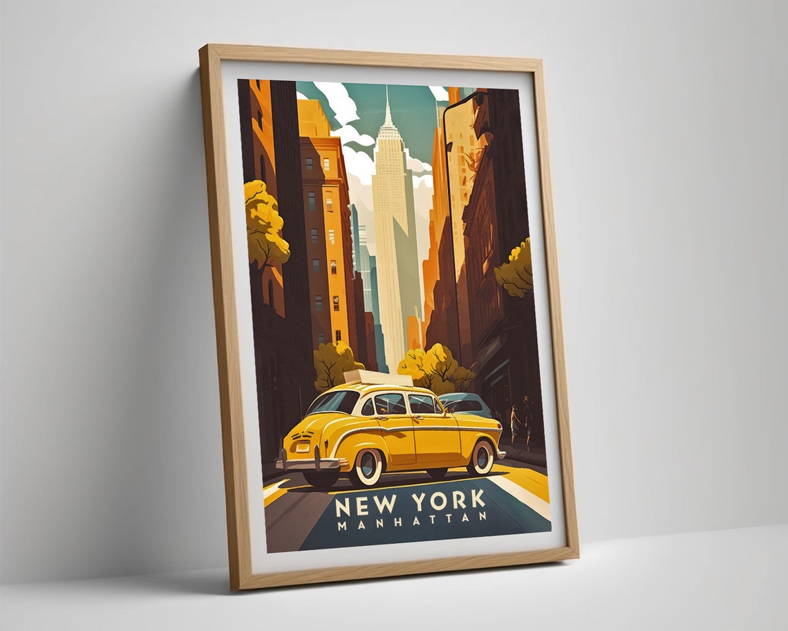 New York Print New York Poster New York Wall Art New York Manhattan New York Painting New York Illustration New York Travel Nyc Travel Decor - Image 5